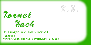 kornel wach business card